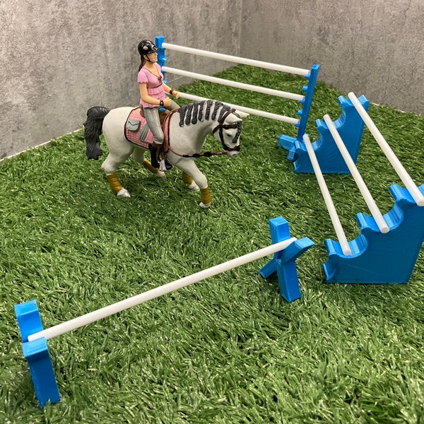 Model horse jump wings and poles, jump set, schleich horses, pretend play, children activities, Breyer horses, fun childrens games