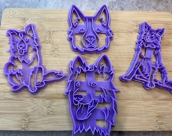 Cortadores de galletas de border collie, impresos en 3D, cortadores de fondant, actividades para niños, repostería, relleno de medias, regalos únicos para amantes de los perros