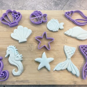 Sealife mermaid cookie Cutters, 3D printed, Plasticine Cutter, Children Activities,  stocking fillers, Christmas eve box, children gifts,