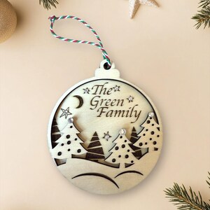 Christmas family engraved Bauble | Christmas gift | personalised gifts | stocking fillers | wooden tree decoration | memories