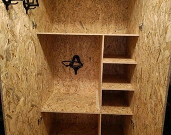 Armoire à selle OSB bois espace de rangement équipement pour écuries, support de selle de haute qualité, support de bride, verrouillable