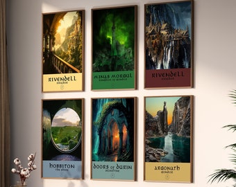 Reise durch Mittelerde: Herr der Ringe Reiseposter im Set