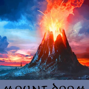 Mount Doom Mordor Lord of the Rings Locations Travel Print. Frodo ...