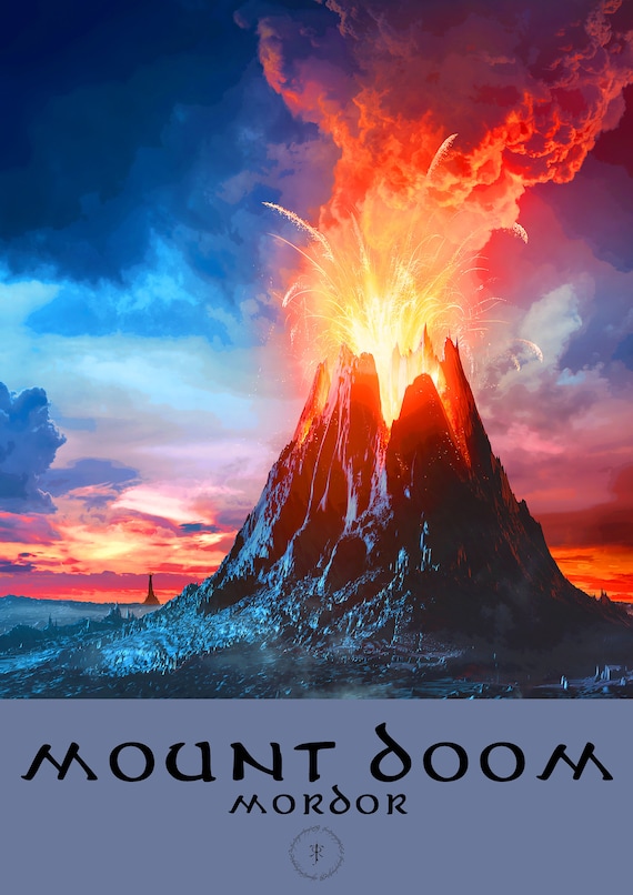 Mount Doom Mordor Lord of the Rings Locations Travel Print. Frodo