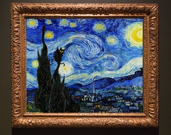 Vincent Van Gogh&#39;s The Starry Night Cat Print, Van Gogh Cat Poster, Black Cat Art, Floral Print, Funny Cat print, Funny gift, Home decor