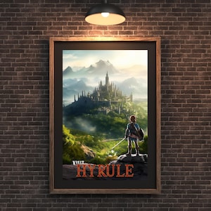 Hyrule Travel Poster. Gaming Poster Art - Legend of Zelda Poster Print - Hyrule Poster - BOTW - fictional places wall art
