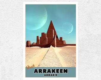 Diuna Frank Herbert Arrakeen Miasto na pustynnej planecie Arrakis Plakat