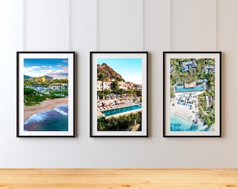 White Lotus Hotel Prints: Minimalist Travel Wall Art (Set of 3)