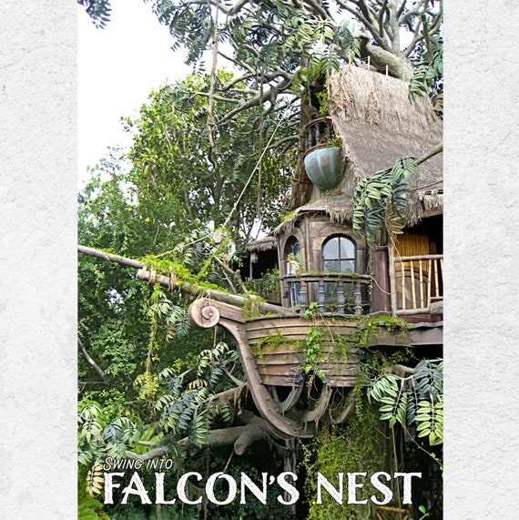 Swiss Family Robinson Treehouse Travel Poster. Tarzan Treehouse