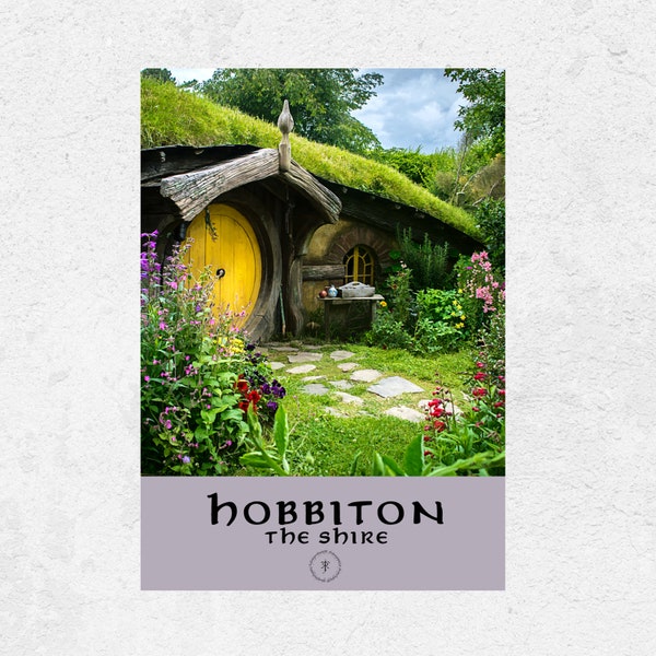 Hobbit Home Yellow Door Fellowship Travel Print J R R Tolkien Hobbiton Wall Art. Frodo Baggins Home Poster. Hobbit Wall Decor. LOTR art