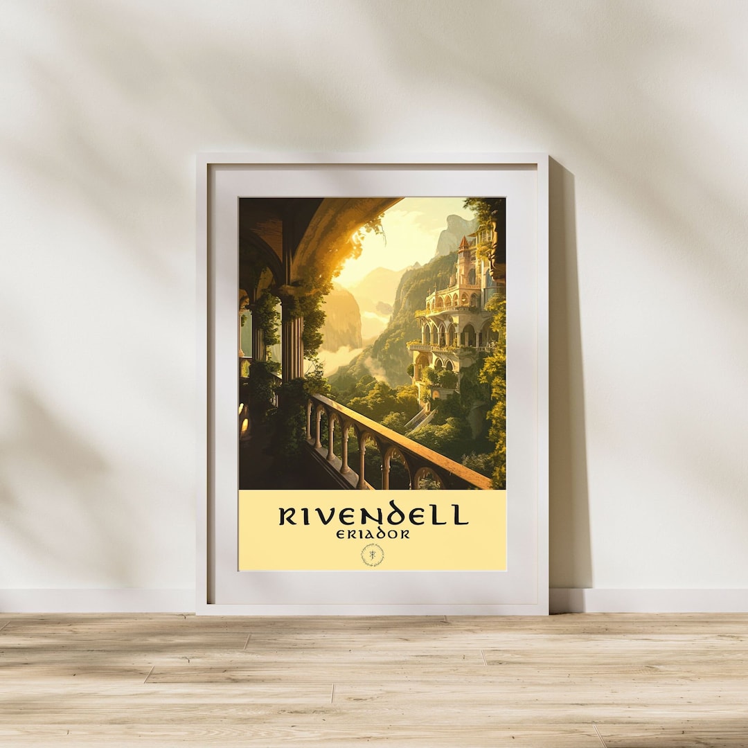 Rivendell Travel Poster. Lord of the Rings Fan Middle-earth Wall Art ...