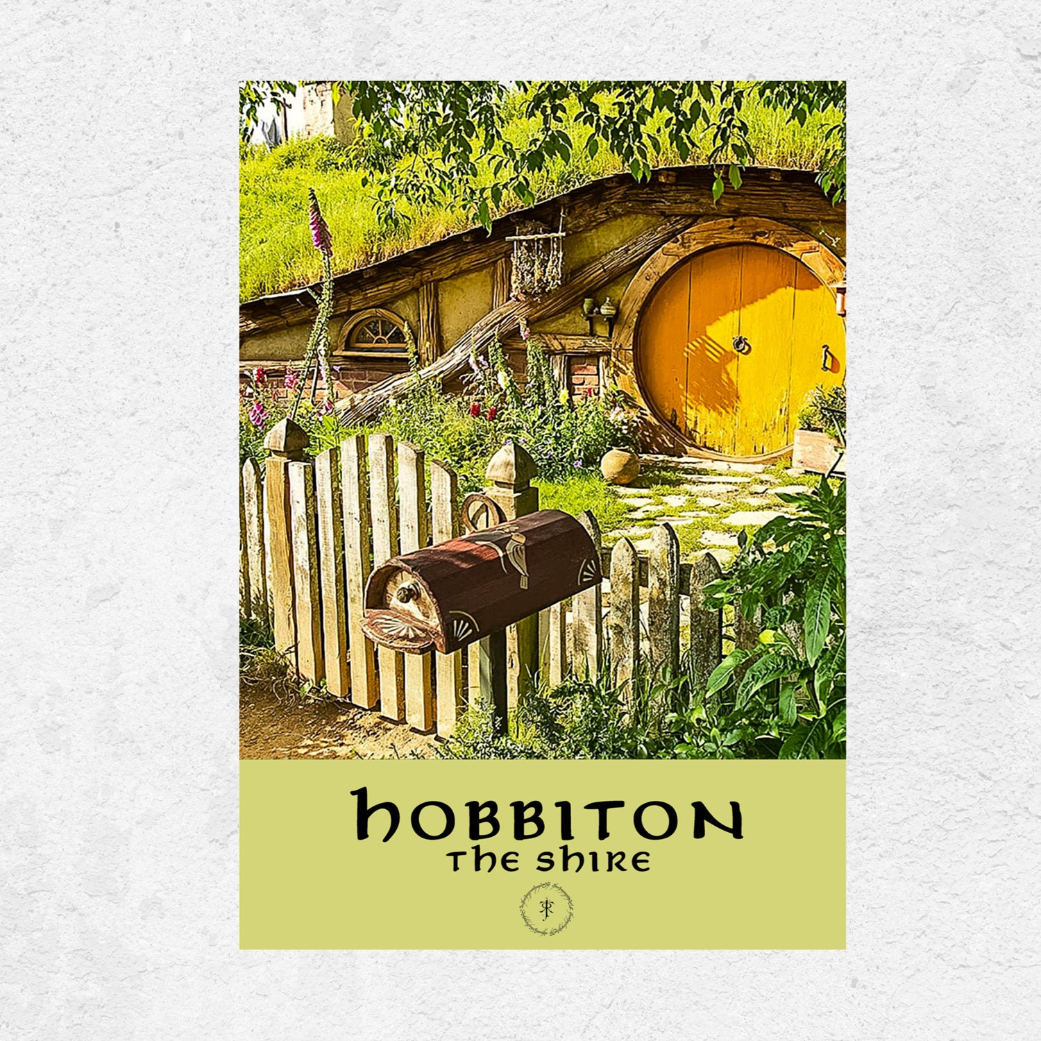 Rustic Hobbit Hole of the Shire Map Hobbiton Art Decor, Lord of the Ring  Hobbit Hole Art Poster, Decor, Wall Art, Gift, Instant Download 