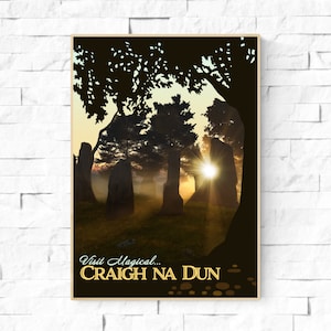 Outlander Travel Poster. Craigh na Dun Stones Wall Art. Jamie Fraser. Outlander Gifts. Sassenach Poster. Diana Gabaldon fan gift.