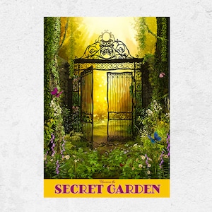L’impression d’art du jardin secret. Frances Hodgson Burnett. Pochette du livre. Art littéraire. Affiche de la bibliothèque. Livre d’art, Cadeau d’amoureux du livre, Cadeau de lecteur