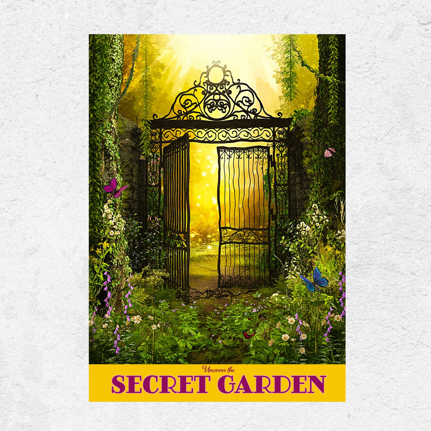 The Secret Garden Art Print. Frances Hodgson Burnett. Book Cover