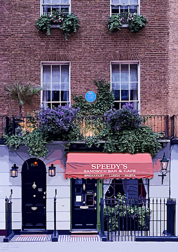 221B Baker Street Art Print. Fictional Addresses Sherlock Holmes