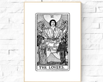 The Princess Bride Lovers Tarot Card Poster. Tarot Wall Art, Celestial Wall Prints, Tarot, Astrology Posters, Tarot Card Art. Buttercup