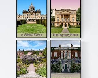Bridgerton Notecard Set: Fictional Houses, Blank A6 Cards