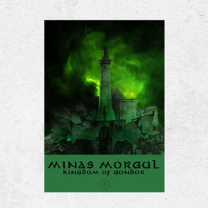 Minas Morgul Gondor Middle-Earth Travel Poster. LORT Art Print. Gondor Wall Art Decor.  Tolkien Fan Art Print. Fictional Places Poster