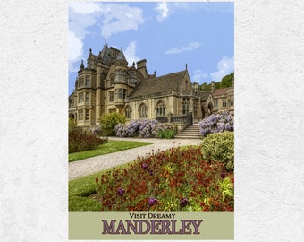 Manderley House Travel Poster: Rebecca, Daphne du Maurier