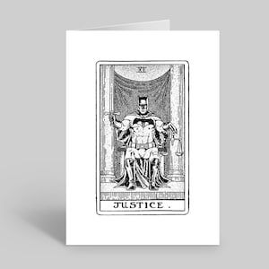 Pack de cartes de vœux de jeu de tarot. Jeu de tarot de personnage fictif. Cartes de vœux de tarot.  12 cartes vierges avec enveloppes. Cartes de tarot amusantes