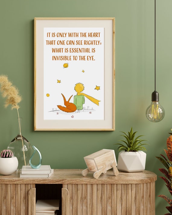 The Little Prince Art Print Poster With the Heart Quote Le Petit