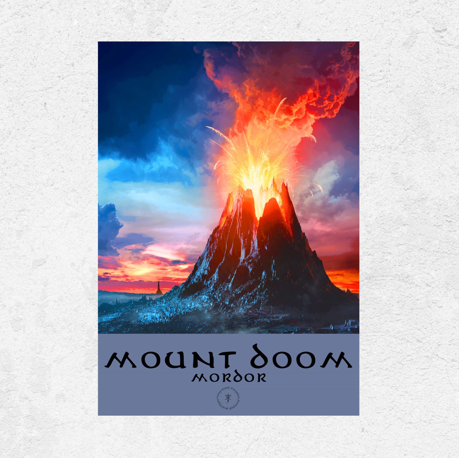 Mount Doom Mordor Lord of the Rings Locations Travel Print. Frodo