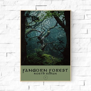 Fangorn Wald Fantasy Reise Poster. Herr der Ringe Mittelerde Poster Art Print. J R R Tolkien Hobbits.