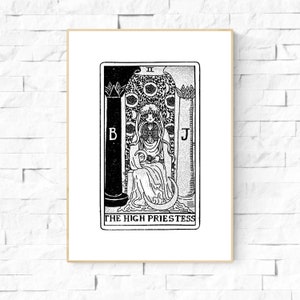 Sailor Moon High Priestess Tarot Card Poster. Tarot Wall Art, Celestial Wall Prints, Usagi Tsukino Tarot, Astrology Posters, Tarot Card Art.