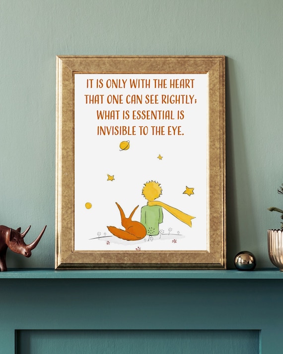 The Little Prince Art Print Poster With the Heart Quote Le Petit