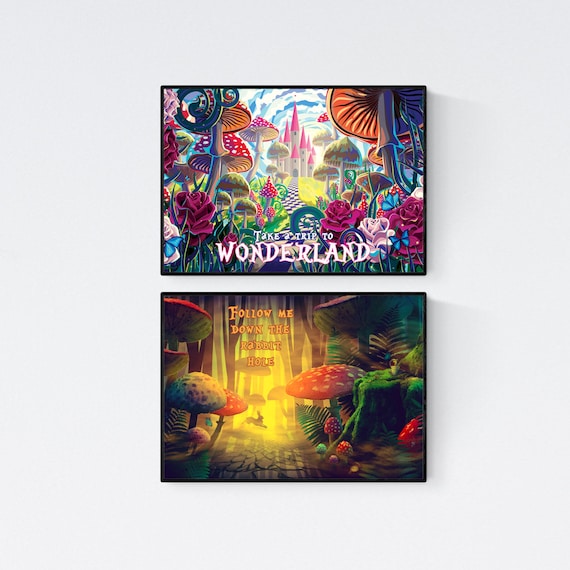 Wonderland Art Print: Psychedelic Alice in Wonderland Travel