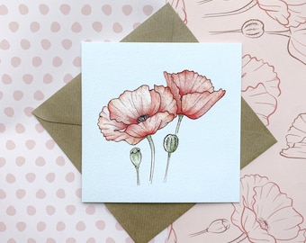 Floral Wrapping Paper Roll with Watercolor Card: Eco-Friendly Gift Wrap