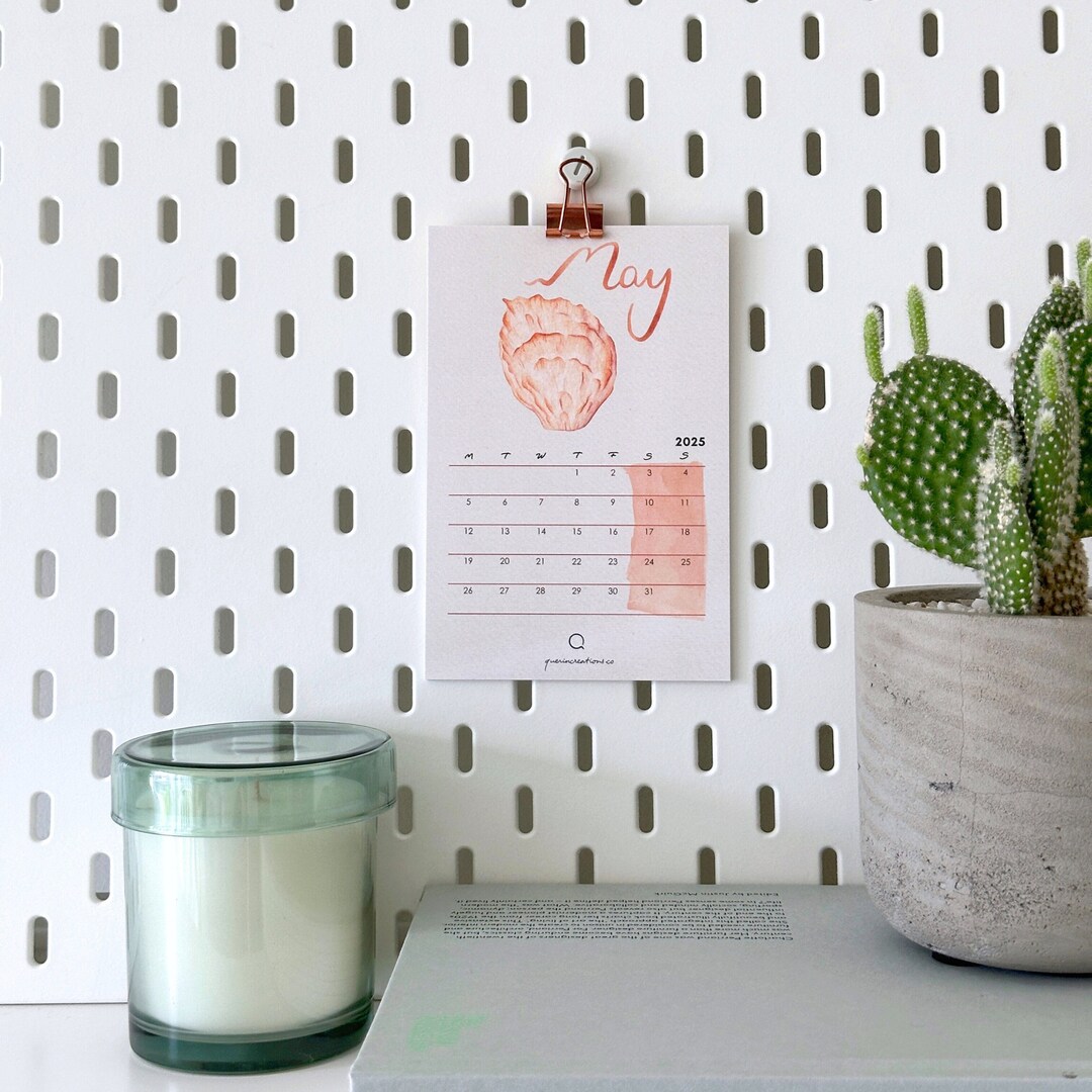 Custom Serene Seaside 12 Months Desk Calendar, 2026 / 2027 Shells ...