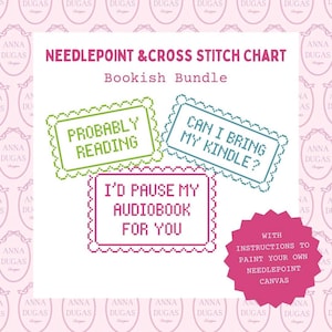 Bookish Needlepoint Cross Stitch Chart Bundle (Digital Download)