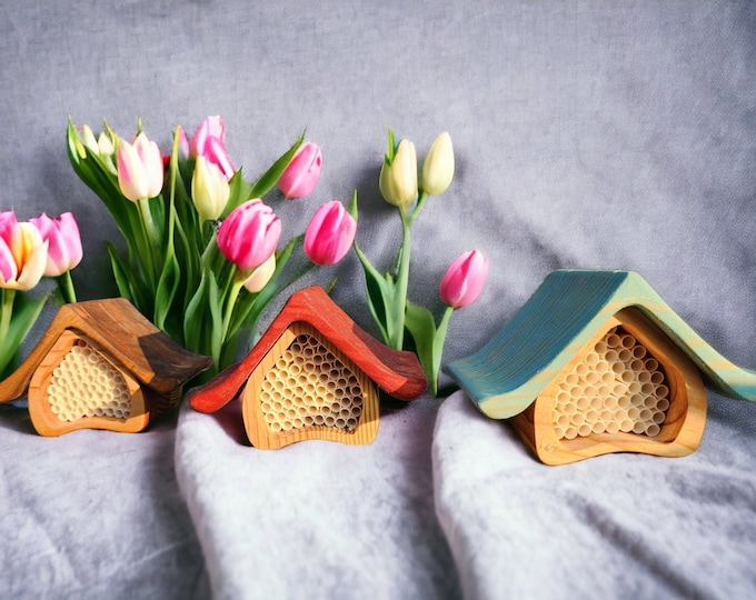 Handcrafted Mason Bee House – Sustainable Garden Pollinator Habitat
