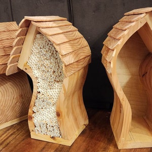 Handcrafted Mason Bee Hotel for a Sustainable Garden A House or apartment for your mason bees Whimsical, fairy, Cottage Core Design image 4