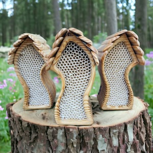 Handcrafted Mason Bee Hotel for a Sustainable Garden - A House or apartment for your mason bees - Whimsical, fairy, Cottage Core Design
