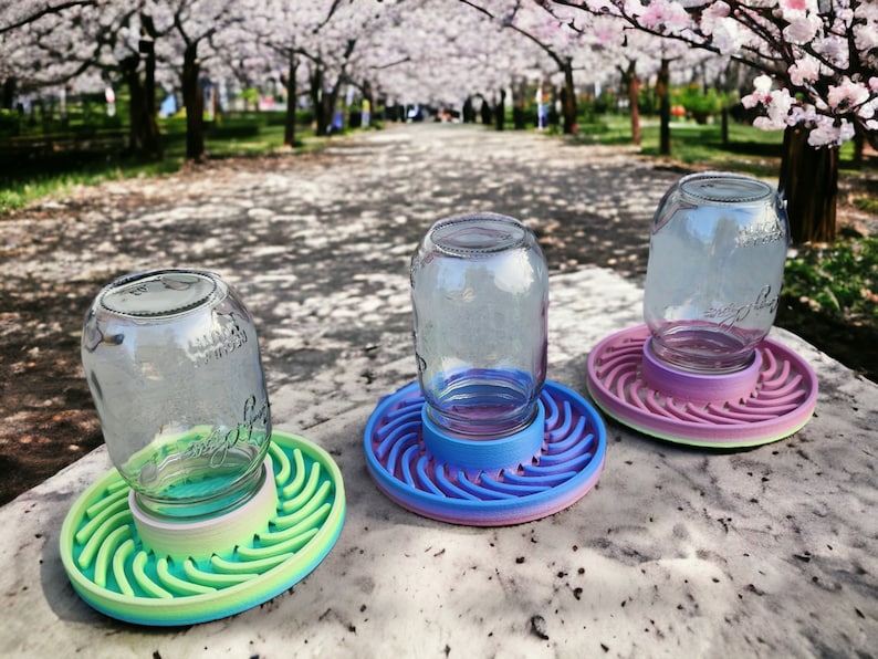 Colorful Bee Water Station Quench Your Bee's thirst in Style with this buzzing oasis Great for helping your local pollinators image 3