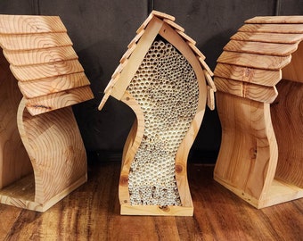 Handcrafted Mason Bee Hotel for a Sustainable Garden - A House or apartment for your mason bees - Whimsical, fairy, Cottage Core Design