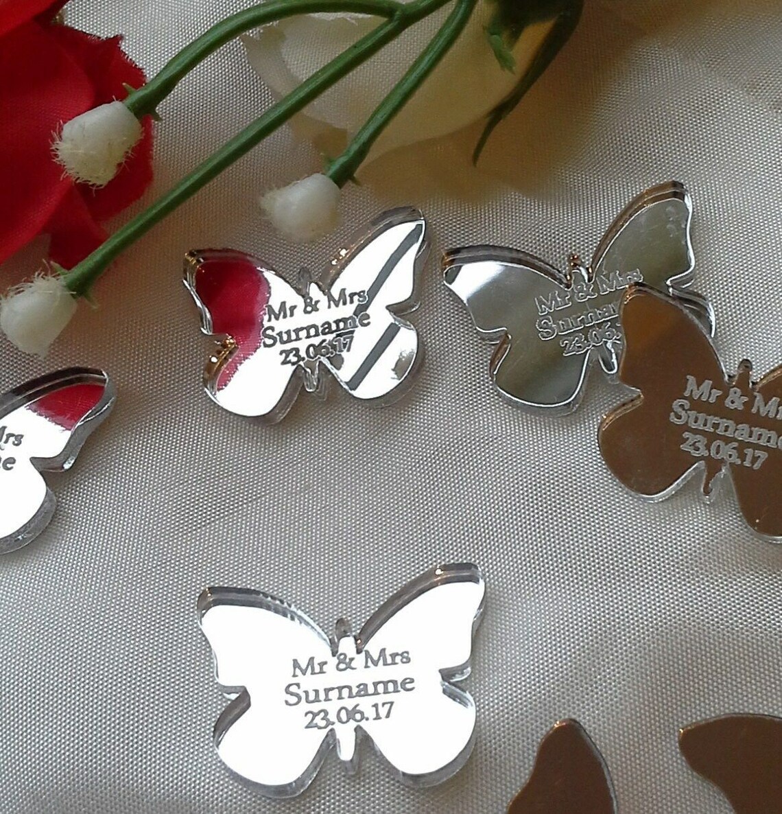 Personalised Butterfly Wedding Favours X 50 Table Decorations Etsy
