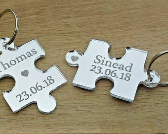 Jigsaw Keyrings Personalised Novelty - Ideal For A Christmas Present Or Valentine&#39;s Day Gift