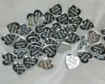 Personalised Heart Wedding Favours x 50 Decorations