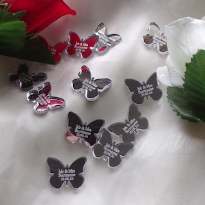 Personalised Butterfly Wedding Favours x 50 Table Decorations