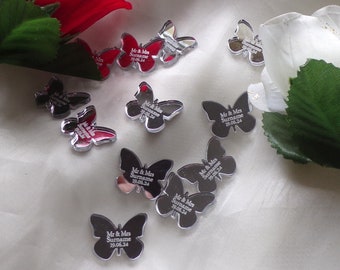 Personalised Butterfly Wedding Favours x 50 Table Decorations