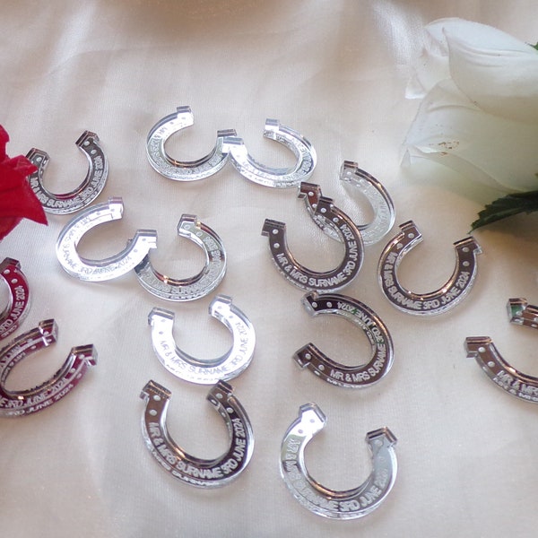 Personalised Horseshoe Wedding Favours x 50 Table Decorations