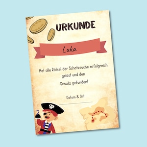 Certificats de chasse au trésor pirates pour l'anniversaire des enfants - PDF à imprimer
