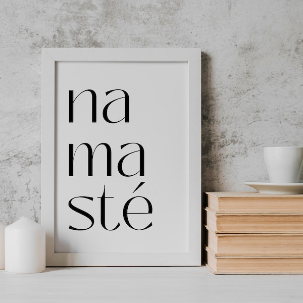 Namaste Print, Namaste sign, Namaste Printable, Yoga Poster, Namaste Poster, Meditation Print, Yoga Wall Decor, Digital Download, Relax Sign