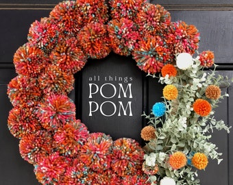 Spring Pom Pom Wreath