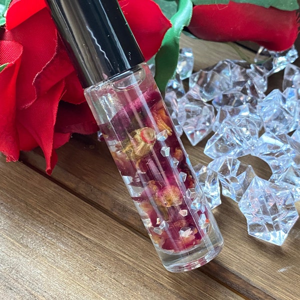 Diamond Rose Lip Oil | Rose Infused Oil | Vanilla Flavored