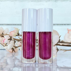 Chocolate Raspberry Lip Gloss | Tinted Lip Gloss | Glitter Gloss